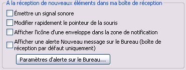 boite dialogue – Outlook – options avancées messagerie – gérer les mails -interruptions boite dialogue - Outlook - options avancées messagerie - gérer les mails -interruptions